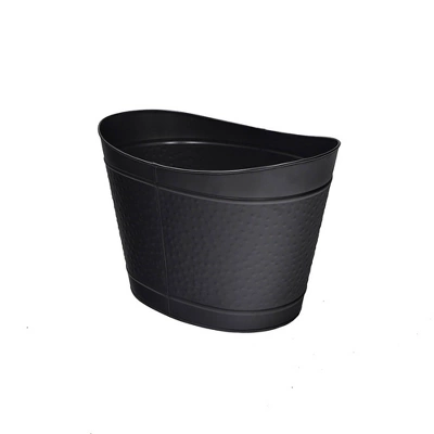 Achla Designs 23" Oval Wood Bin Fireplace Log Holder Black 1 Achla Designs 23" Oval Wood Bin Fireplace Log Holder Black