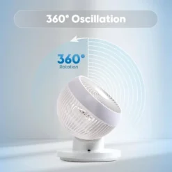 IRIS WOOZOO 360° Oscillating Fan With Remote And Timer 3 Speed Settings