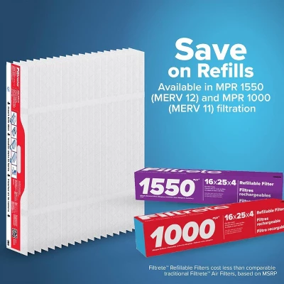 Filtrete 2pk 16"x25"x4" MPR 1000 Merv 11 Refillable Air Filter 6 Filtrete 2pk 16"x25"x4" MPR 1000 Merv 11 Refillable Air Filter - Image 6