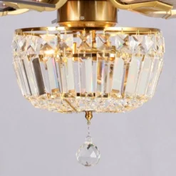 Parrot Uncle 52" Antique Brass Modern Crystal Ceiling Fan With Lights And Remote Control -Lasko Sale Store GUEST 84bc2f66 9ac5 413b 852b 92050ad89d25