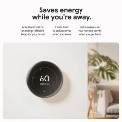 Google Nest Learning Thermostat (4th Gen) With Nest Temperature Sensor (2nd Gen) - Black: Wi-Fi, Energy Star, App Control