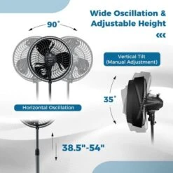 Costway 16" Oscillating Fan Misting Pedestal Fan With Hose Connector 3 Micro-Mist Levels Black 13 Costway 16" Oscillating Fan Misting Pedestal Fan With Hose Connector 3 Micro-Mist Levels Black -Lasko Sale Store GUEST 88412c56 d6ff 4c8c b95f 95021d7bb9b5
