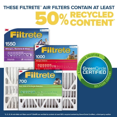 Filtrete 20" X 25" X 4" Slim Fit Allergen Bacteria And Virus Deep Pleat Air Filter 1550 MPR: MERV 12, Electrostatic, Furnace Filter 6 Filtrete 20" X 25" X 4" Slim Fit Allergen Bacteria And Virus Deep Pleat Air Filter 1550 MPR: MERV 12, Electrostatic, Furnace Filter - Image 6