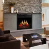 R.W.FLAME Electric 20'' Fireplace Wooden Surround Firebox Free Standing, Adjustable Led Flame, Remote Control 750-1500W