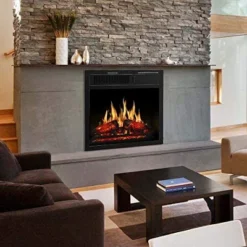 R.W.FLAME Electric 20'' Fireplace Wooden Surround Firebox Free Standing, Adjustable Led Flame, Remote Control 750-1500W