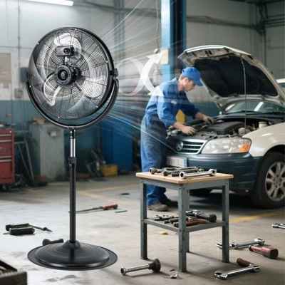 Tangkula 20" High Velocity Pedestal Fan W/3 Speeds 360 Degree Tilt & Adjustable Height 2 Tangkula 20" High Velocity Pedestal Fan W/3 Speeds 360 Degree Tilt & Adjustable Height - Image 2