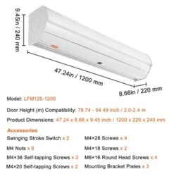 VEVOR 48" Commercial Indoor Air Curtain Super Power 2 Speeds 1200CFM, Wall Mounted Air Curtains For Doors, Indoor Over Door Fan, White -Lasko Sale Store GUEST 9049f2fa a6d3 4171 97fd 4760b6c6a4c9