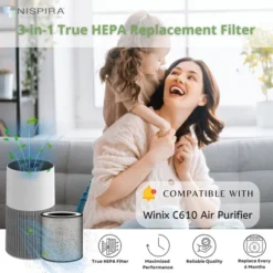 Nispira C610 Filter Z Replacement For Winix C610 Air Purifier 1712-0121-00 True HEPA, 1 Pack