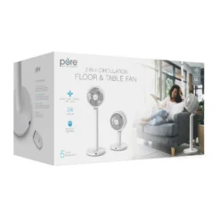 Pure Enrichment 2-in-1 Circulation Floor And Oscillating Table Fan White: 24 Speeds, Programmable Timer, Remote Control -Lasko Sale Store GUEST 93f2e57a ad3a 4a3e a67a d974740f44c4