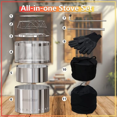 Artloge Stove Bonfire Outdoor Fire Pit Stainless Steel: Smokeless & Portable,Portable Fire Pit For Camping,Outdoor Use Wood Or Burning Bonfire 7 Artloge Stove Bonfire Outdoor Fire Pit Stainless Steel: Smokeless & Portable,Portable Fire Pit For Camping,Outdoor Use Wood Or Burning Bonfire - Image 7