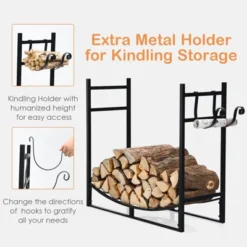 Tangkula 33" Firewood Rack With Kindling Holder 33" Fireplace Log Holder For Indoor&Outdoor Wood Stacker Lumbar Storage Organizer 10 Tangkula 33" Firewood Rack With Kindling Holder 33" Fireplace Log Holder For Indoor&Outdoor Wood Stacker Lumbar Storage Organizer -Lasko Sale Store GUEST 9900a6e7 b085 4eb6 bf60 060d2795173f