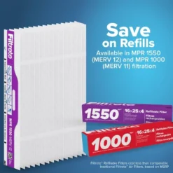 Filtrete 20"25"x4" MPR 1550 Merv 12 Refillable Air Filter Kit 1 Frame And 2 Filters 15 Filtrete 20"25"x4" MPR 1550 Merv 12 Refillable Air Filter Kit 1 Frame And 2 Filters -Lasko Sale Store GUEST 9d9f58f9 1270 4a54 88cc ae60c5acbcdb