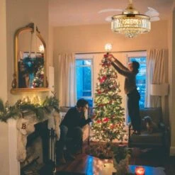 Ludomide Modern Crystal Ceiling Fan Light, Dimmable Gold Retractable Fandelier For Bedroom Living Room 36" -Lasko Sale Store GUEST 9efc2cf2 3c00 4459 8556 a9701e8b7602