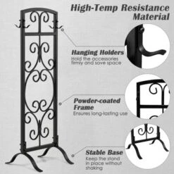 Tangkula 5 Piece Fireplace Tools Wrought Iron Firewood Toolset With Decoration Holder Black -Lasko Sale Store GUEST 9f87678e 9b25 42fe a3c5 5f88c758f895