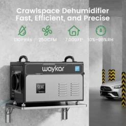 Waykar Commercial Crawlspace Dehumidifier – 130 Pints, ENERGY STAR Most Efficient 2024