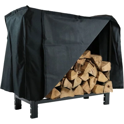Sunnydaze Decor Sunnydaze Outdoor Steel Firewood Log Rack Holder With Weather-Resistant Heavy-Duty Polyester Log Rack Cover - 30" - Black 9 Sunnydaze Decor Sunnydaze Outdoor Steel Firewood Log Rack Holder With Weather-Resistant Heavy-Duty Polyester Log Rack Cover - 30" - Black - Image 9