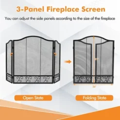 Tangkula 3-Panel Fireplace Screen Decoration Cover Child Baby Pets Safty Fire Folded Doors -Lasko Sale Store GUEST a4c586f3 ede8 4aaa b7c6 5fd3fd612191
