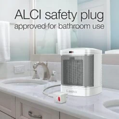 Lasko Portable Electric Ceramic Space Heater With ALCI Plug For Bathroom Use, 2 Heat Settings And Simple Heat Button, 8 Inches, White, 1500W, CD08200 7 Lasko Portable Electric Ceramic Space Heater With ALCI Plug For Bathroom Use, 2 Heat Settings And Simple Heat Button, 8 Inches, White, 1500W, CD08200 -Lasko Sale Store GUEST a524dab5 64e4 4f7d a50b 8ea22f8df8e3