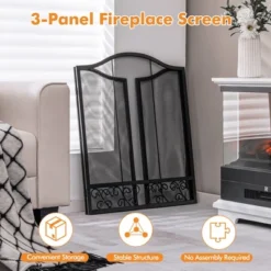 Tangkula 3-Panel Fireplace Screen Decoration Cover Child Baby Pets Safty Fire Folded Doors -Lasko Sale Store GUEST ac309396 4a89 4e8c b482 badb1e80d5d7
