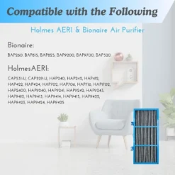 Nispira Total Air True HEPA + Infused Activated Carbon Filter Replacement For Holmes AER1 HAPF30AT Total Air Purifier Remove Smoke, 2 Packs