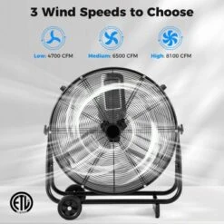 Tangkula 24 Inch Industrial Drum Fan W/ 360 Degree Adjustable Tilt & 2 Wheels For Warehouse 11 Tangkula 24 Inch Industrial Drum Fan W/ 360 Degree Adjustable Tilt & 2 Wheels For Warehouse -Lasko Sale Store GUEST b002e80a a0f2 4d63 96d3 69a6f5683eca