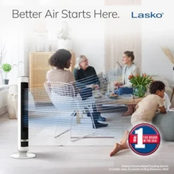 Lasko 40" 12H Timer Remote Control Oscillating Tower Fan