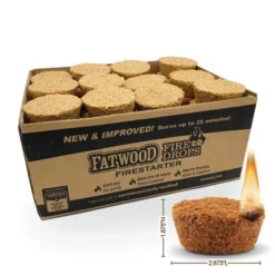 BetterWood Products Firedrop Safe And Nontoxic All Natural Fatwood Firestarters For Woodstoves, Fireplaces, Firepits, Grills, And Campfires, 48 Pack