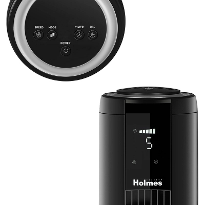 Holmes 42" Digital Oscillating 5 Speed Tower Fan With Clear Read Display And Remote Control Black 3 Holmes 42" Digital Oscillating 5 Speed Tower Fan With Clear Read Display And Remote Control Black - Image 3