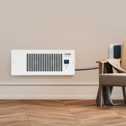 VEVOR Register Booster Fan, Quiet Vent Booster Fan Fits 4” X 12” Register Holes, With Remote Control And Thermostat Control, Adjustable Speed, White