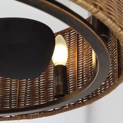 Parrot Uncle 24-inch Antique Brass Cage Ceiling Fan With Light And Remote Bladeless Rattan Ceiling Fans 6 Parrot Uncle 24-inch Antique Brass Cage Ceiling Fan With Light And Remote Bladeless Rattan Ceiling Fans - Image 6