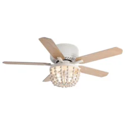 Parrot Uncle 48" Farmhouse White Wood Bread Flush Mount Ceiling Fan With Light And Remote -Lasko Sale Store GUEST c01d0c59 ade8 4174 92d6 a8f4d634e7ab