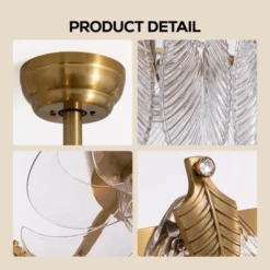 Ludomide 20" Mid Century Gold Crystal Chandelier Ceiling Fan With Light And Remote Control, Caged Chandelier Fandelier For Bedroom -Lasko Sale Store GUEST c0de7a19 9902 4a72 bb7e 607fa45abc2c