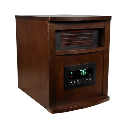 LifeSmart LifePro 1500 Watt Portable Electric Infrared Quartz Space Heater For Indoor W/6 Heating Elements, Wheels & Remote, Brown Oak Wood (4 Pack) 2 LifeSmart LifePro 1500 Watt Portable Electric Infrared Quartz Space Heater For Indoor W/6 Heating Elements, Wheels & Remote, Brown Oak Wood (4 Pack) - Image 2