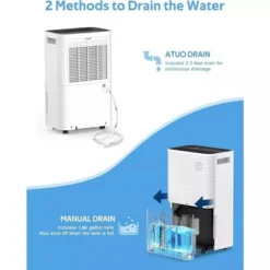 R.W. FLAME 45 Pint Efficient Dehumidifier, Auto Defrost, 4L Water Tank, 3-Color LED Light, For Home, Bathroom, Bedroom, White, Quiet Operation -Lasko Sale Store GUEST c585ebba b23d 4ca4 8def 65870fbf5082