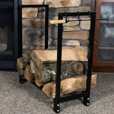 Sunnydaze Decor Sunnydaze Outdoor Steel Firewood Log Rack Holder With Weather-Resistant Heavy-Duty Polyester Log Rack Cover - 30" - Black 1 Sunnydaze Decor Sunnydaze Outdoor Steel Firewood Log Rack Holder With Weather-Resistant Heavy-Duty Polyester Log Rack Cover - 30" - Black