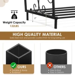 Tangkula Fireplace Firewood Rack, Heavy Duty Small Firewood Holder For Fireplace, 132 Lbs Load Capacity, Decorative Log Rack Wood Holder -Lasko Sale Store GUEST ce02041f 64a2 48fd bc84 d9d1dfd3eef9