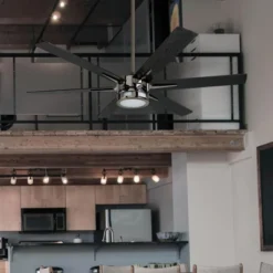 Honeywell Ceiling Fans Kaliza Modern 56 Inch Ceiling Fan With LED Light And Remote Control, Indoor Fan, 6 Contemporary Blades, Matte Nickel