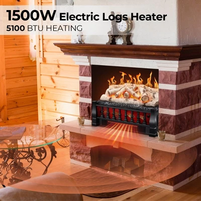 Kismile 21" Electric Fireplace Logs Set Heater,Realistic Flames, Overheated Protection, Realistic Ember Bed For Home And Office, 750W/1500W 6 Kismile 21" Electric Fireplace Logs Set Heater,Realistic Flames, Overheated Protection, Realistic Ember Bed For Home And Office, 750W/1500W - Image 6