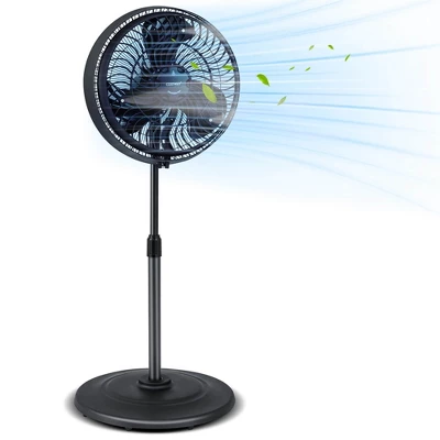 Costway 16" Oscillating Fan Misting Pedestal Fan With Hose Connector 3 Micro-Mist Levels Black 10 Costway 16" Oscillating Fan Misting Pedestal Fan With Hose Connector 3 Micro-Mist Levels Black - Image 10