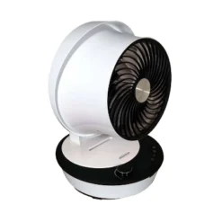 SoleusAir 9" Tabletop Digital Display Oscillating Air Circulator With Remote Control Personal Fan White: 12 Speeds, Quiet Operation