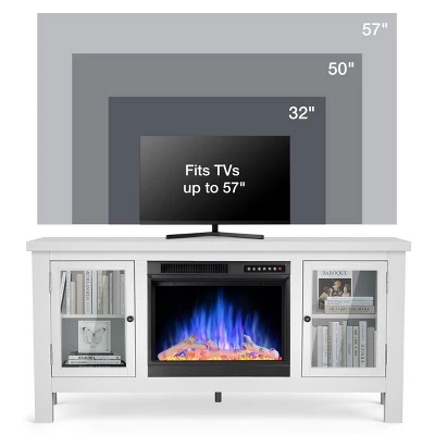 Kismile 57" Electric Fireplace TV Stand With Storage Cabinets, Electric Fireplace With Mantel With Remote Control Feature 750w/1500w Settings 3 Kismile 57" Electric Fireplace TV Stand With Storage Cabinets, Electric Fireplace With Mantel With Remote Control Feature 750w/1500w Settings - Image 3