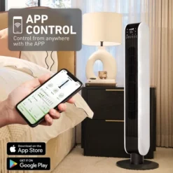 Holmes 40' Wi-Fi Tower Oscillating Fan With Clean Breeze