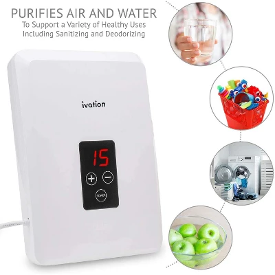 Ivation Portable Ozone Generator Air Purifier, 600mg/h, Timer, Diffuser Stones, Food & Water Purifier 1 Ivation Portable Ozone Generator Air Purifier, 600mg/h, Timer, Diffuser Stones, Food & Water Purifier