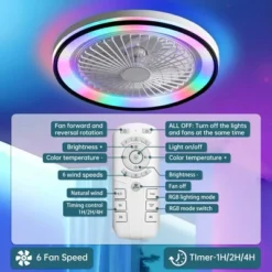 19 Inch RGB LED Ceiling Fan With Light APP Control & Remote Control Adjustable Wind Speed Smart Enclosed Ceiling Fans -Lasko Sale Store GUEST d923dd16 af43 413a bc02 c3c86fd57c8a