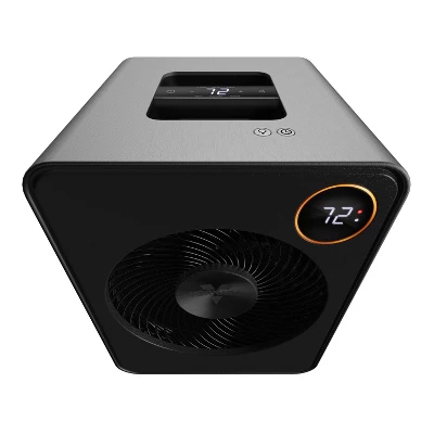Vornado VMHi600 Heater: Portable Indoor Desk Heater, 1500W, Fan Driven, Digital Thermostat, Remote Control, Silver 2 Vornado VMHi600 Heater: Portable Indoor Desk Heater, 1500W, Fan Driven, Digital Thermostat, Remote Control, Silver - Image 2