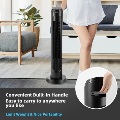 Tangkula 40" 75° Oscillating Quiet Cooling Tower Fan With 3 Wind Modes, 4 Speeds & 15H Timer, Remote Control, Black 7 Tangkula 40" 75° Oscillating Quiet Cooling Tower Fan With 3 Wind Modes, 4 Speeds & 15H Timer, Remote Control, Black - Image 7