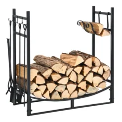 Tangkula 30" Firewood Rack With Tool Set 30" Fireplace Log Holder For Indoor&Outdoor Wood Stacker Lumbar Storage Organizer -Lasko Sale Store GUEST ddc67c37 e381 4304 885d ad9dae2ddfdf