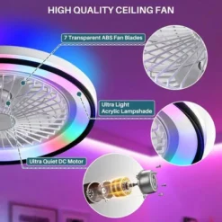19 Inch RGB LED Ceiling Fan With Light APP Control & Remote Control Adjustable Wind Speed Smart Enclosed Ceiling Fans -Lasko Sale Store GUEST e1d09f50 3842 42d6 b872 c0ba9a330d6a