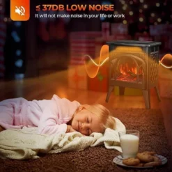 R.W.FLAME 17" Electric Fireplace With Remote, Cathedral Design, Adjustable Flames, Brightness, Heat, And Overheat Protection -Lasko Sale Store GUEST e6e32735 e41c 41a7 a039 b3a22bd3a5a2