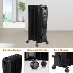 R.W.FLAME Oil Filled Radiator Heater, Adjustable Thermostat, 3 Heat Settings, Portable Quiet Heater With Tip-over & Overheating Functions, BLACK 10 R.W.FLAME Oil Filled Radiator Heater, Adjustable Thermostat, 3 Heat Settings, Portable Quiet Heater With Tip-over & Overheating Functions, BLACK -Lasko Sale Store GUEST e82fb45a 1e7d 4d9c a3ec 15aec9a3025d